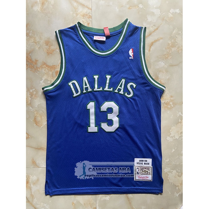 Camiseta Nino Dallas Mavericks Steve Nash NO 13 Mitchell & Ness 1998-99 Azul